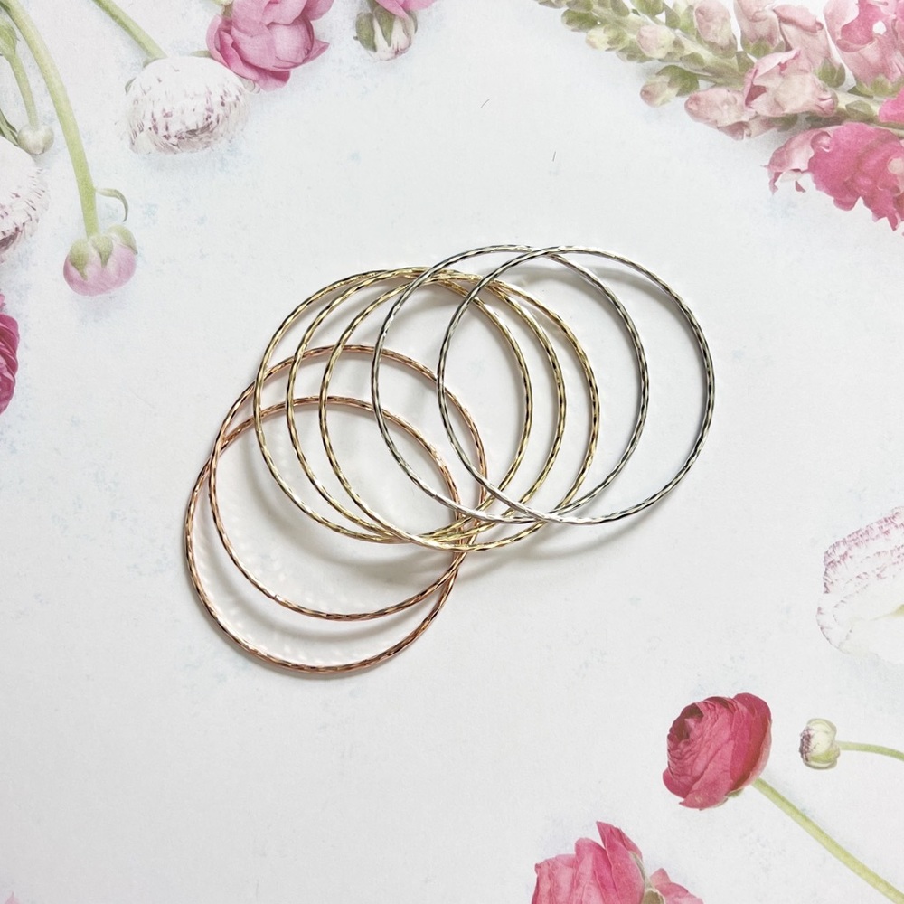 Set of 7 Bracelets Three Color Gold plated NWT